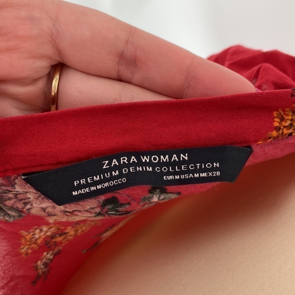 ZARA RED FLORAL DRESS - Picture 2 of 2